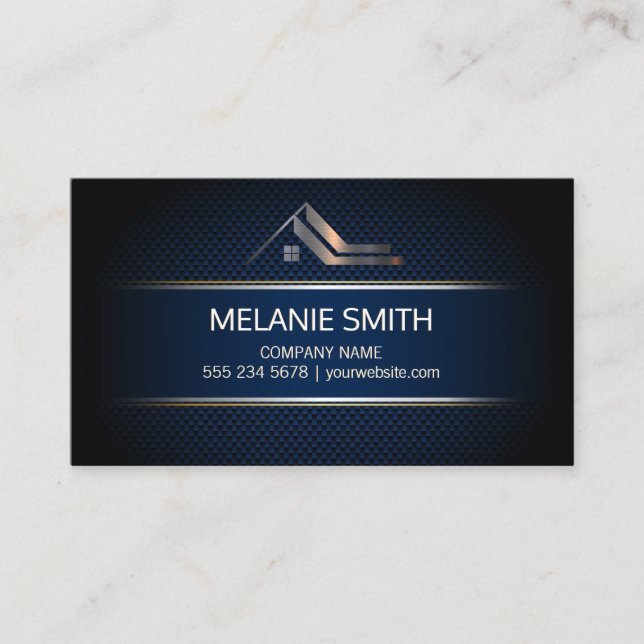 Real Estate | Metal | Carbon Fiber  Business Card (Front)