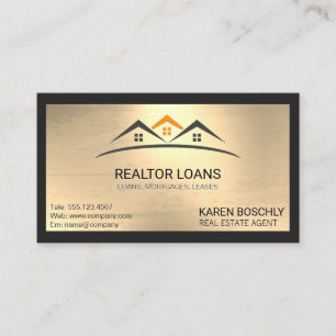 Real Estate Metallic Background with Border Business Card