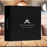 Real Estate | Modern Black Listing Agent Realtor 3 Ring Binder<br><div class="desc">A simple custom black real estate agency business template in a modern minimalist style which can be easily updated with your realtor contact details!</div>