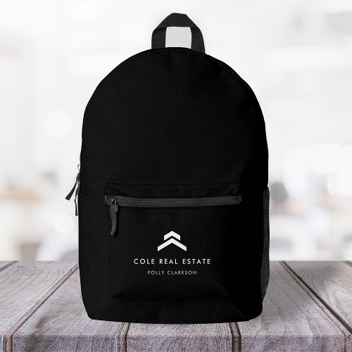 Real Estate  Modern Black Listing Agent Realtor Printed Backpack