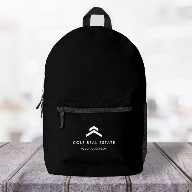 Real Estate | Modern Black Listing Agent Realtor Printed Backpack (Creator Uploaded)