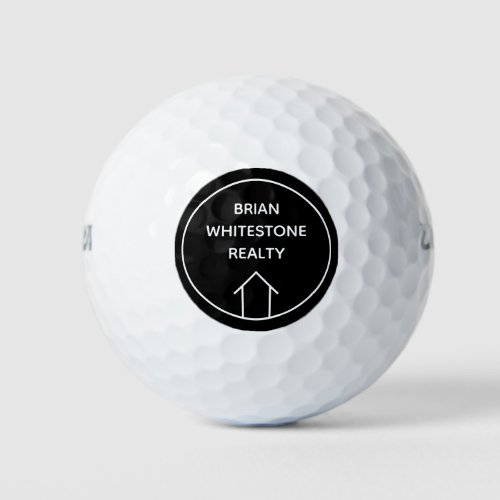 Real Estate Modern Black White Custom Marketing Golf Balls