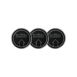 Real Estate Modern Black White Custom Realtor Golf Ball Marker