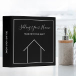 Real Estate Modern Black White Minimalist Realtor<br><div class="desc">This modern realtor binder is custom made with your realty company name under the title. This minimalist black and white design features a simple line drawing of a house. A contemporary marketing folder to present to a potential homebuyer or client who is listing their home. Add your own documents inside...</div>