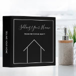 Real Estate Modern Black White Minimalist Realtor 3 Ring Binder<br><div class="desc">This modern realtor binder is custom made with your realty company name under the title. This minimalist black and white design features a simple line drawing of a house. A contemporary marketing folder to present to a potential homebuyer or client who is listing their home. Add your own documents inside...</div>