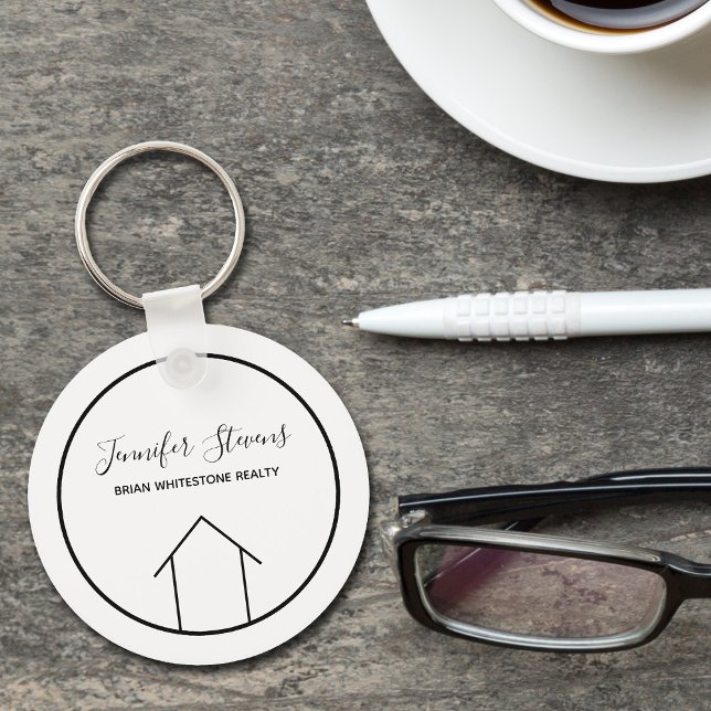 Real Estate Modern Chic Custom Realtor House Keychain (Creator Uploaded)