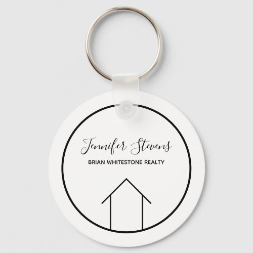 Real Estate Modern Chic Custom Realtor House Keychain