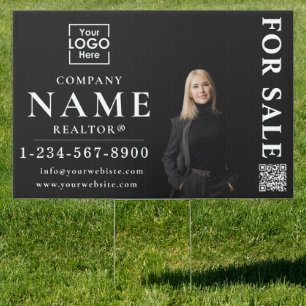 Real Estate Modern For Sale Sold Black White Sign