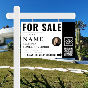 Real Estate Modern For Sale Sold Listing Black Sign