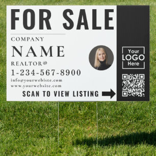 Real Estate Modern For Sale Sold Listing Black Sign