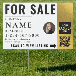 Real Estate Modern For Sale Sold Listing Gold Sign