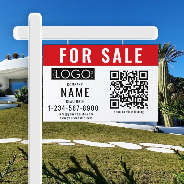 Real Estate Modern For Sale Sold QR Code Simple Sign (Real Estate Modern For Sale Sold QR Code Simple Sign)