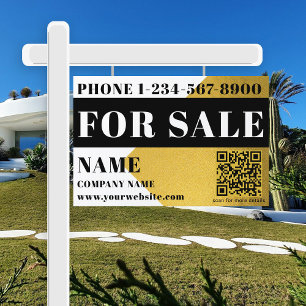 Real Estate Modern For Sale Sold Simple Gold Sign