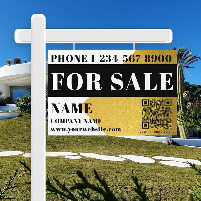 Real Estate Modern For Sale Sold Simple Gold Sign (Real Estate Modern For Sale Sold Simple Gold Sign)