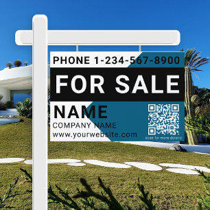 Real Estate Modern For Sale Sold Simple Yard Sign