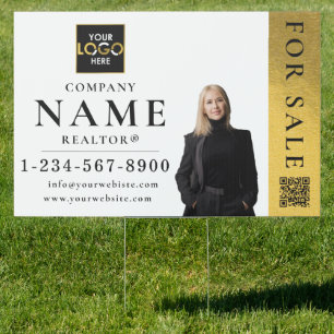 Real Estate Modern For Sale Sold White Gold Sign