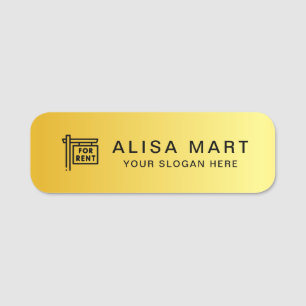 Real Estate Modern Gold Custom Name Tag
