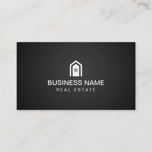 Real Estate Modern Home Logo Dark Minimalist Business Card