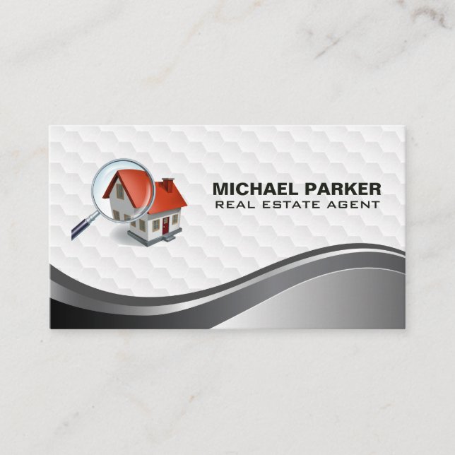 Real Estate Modern Logo | Home Search Business Card (Front)