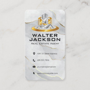 Real Estate Modern Logo Properties Business Card