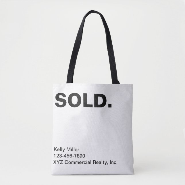 Real Estate Modern Marketing SOLD Customized Tote Bag (Front)