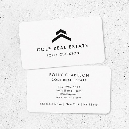 Real Estate  Modern Minimal Listing Agent Realtor Business Card