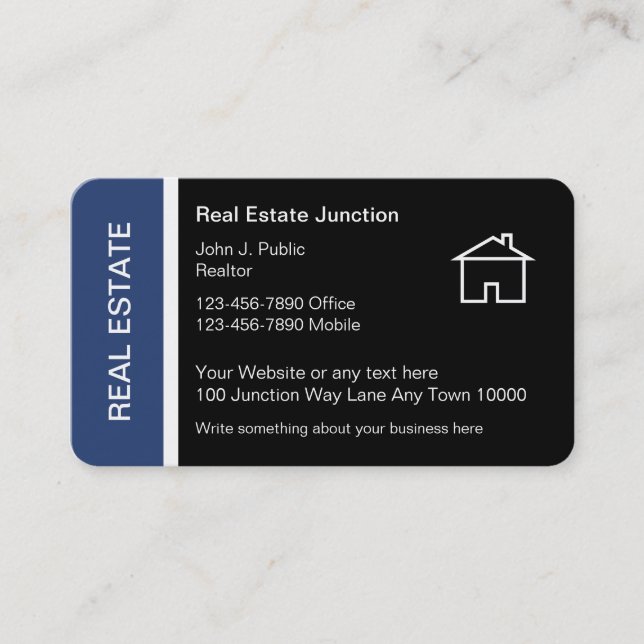 Real Estate Modern Simple Layout Business Card (Front)