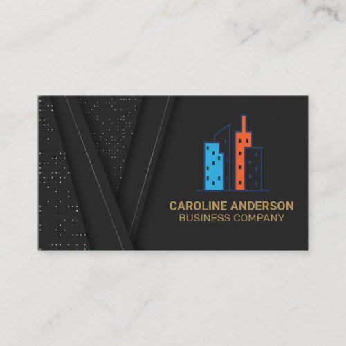 Real Estate Modern | Sleek Black Background Business Card