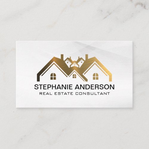 Real Estate  Modern Stylish White Business Card