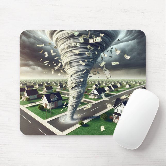 Real Estate Money Tornado Mouse Pad (With Mouse)