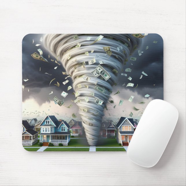 Real Estate Money Tornado Mouse Pad (With Mouse)