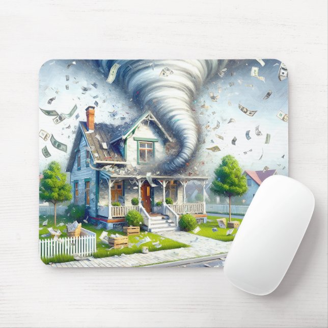 Real Estate Money Tornado Mouse Pad (With Mouse)