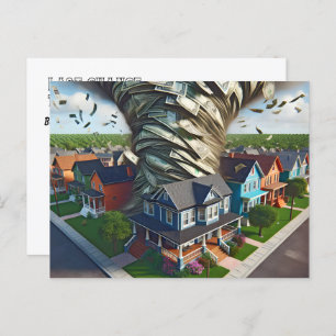 Real Estate Money Tornado Postcard