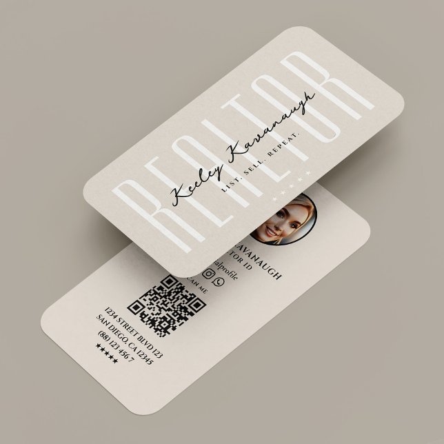 Real Estate Mortgage Realtor Photo Modern Beige Business Card (Real Estate Mortgage Realtor Photo Modern Beige Business Card
)