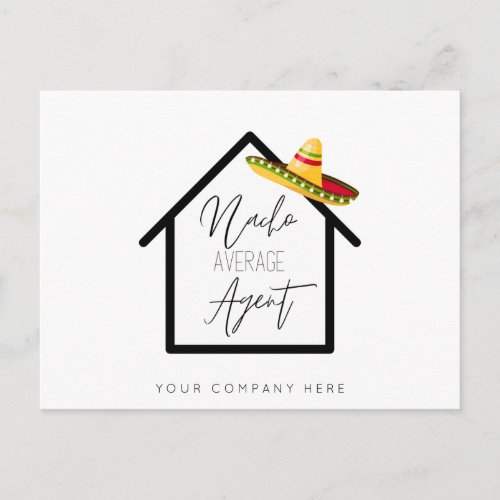 Real Estate Nacho Average Agent Promotional  Postcard