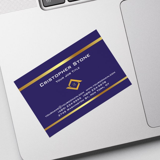Real Estate Navy Blue House Logo Modern Realtor Business Card Magnet (Real Estate Navy Blue House Logo Modern Realtor Business Card Magnet)