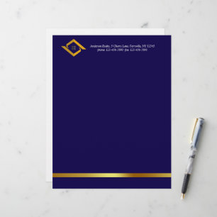 Real Estate Navy Blue House Logo Modern Realtor Letterhead