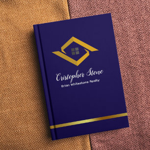 Real Estate Navy Blue House Logo Modern Realtor Mini Binder