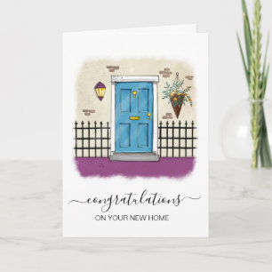 Real Estate New Home Anniversary Blue Door Card