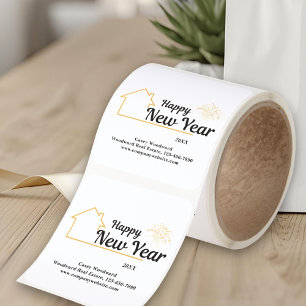 Real Estate New Year   Minimalist Budget Roll  Square Sticker