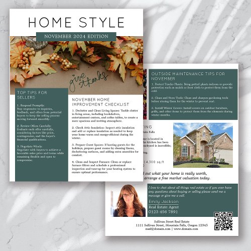 Real Estate November Newsletter Promotional Flyer