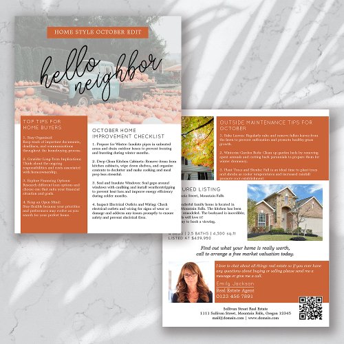 Real Estate October Newsletter Promotional Flyer