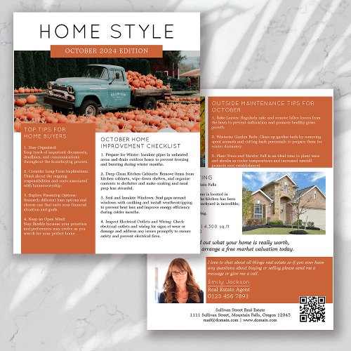Real Estate October Newsletter Promotional Flyer
