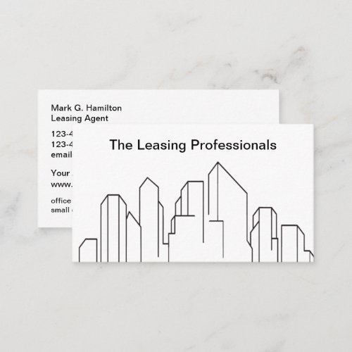 Real Estate Office Leasing Business Cards