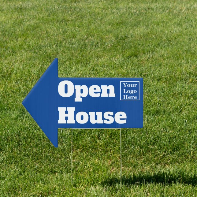 Real Estate Open House Arrow with Logo Sign (Insitu)