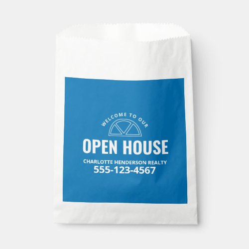 Real Estate Open House Blue Treat  Favor Bag