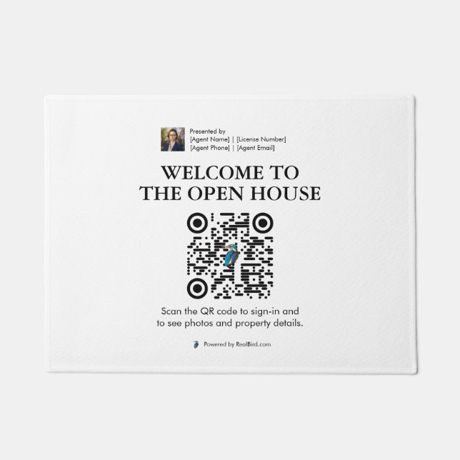 Real Estate Open House Door Mat (Front)