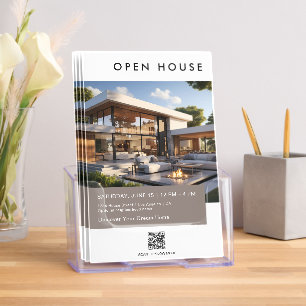 Real Estate Open House Photo QR Bi-Fold Brochure
