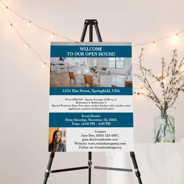 Real Estate  Open House Promotions Foam Board (In Situ (Stand))
