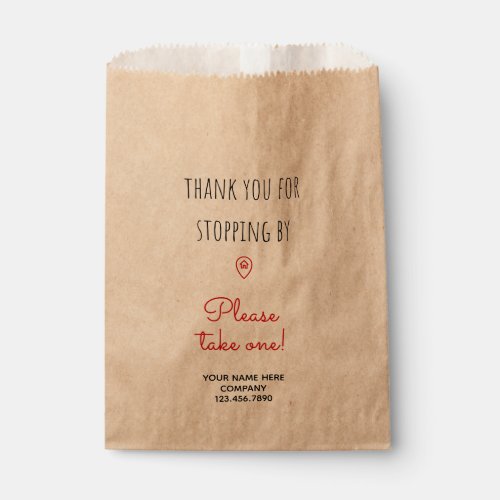 Real Estate Open House Takeaway Please Take One Favor Bag